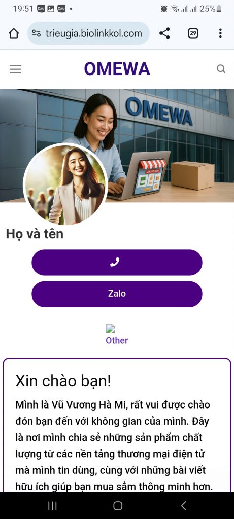 Trang website của bạn